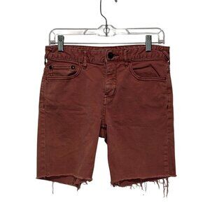 Free People Red Distressed Rust Denim Cut off 5 Pockets Women's Shorts Size 28